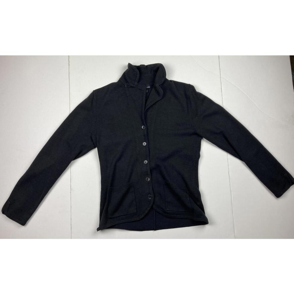Oobe Button Front Funnel Collar Cardigan Sweater Women’s Size XS Black